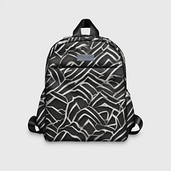Детский рюкзак Абстракция черное серебро, цвет: 3D-принт