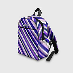Детский рюкзак Полосы фиолетовые диагональ, цвет: 3D-принт — фото 2