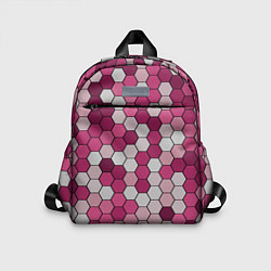 Детский рюкзак Камуфляж гексагон розовый, цвет: 3D-принт