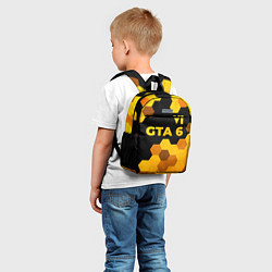 Детский рюкзак GTA 6 - gold gradient посередине, цвет: 3D-принт — фото 2