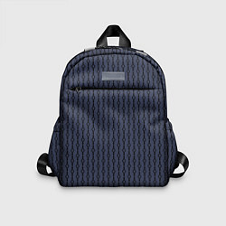 Детский рюкзак Чёрный узор на серо-синем, цвет: 3D-принт