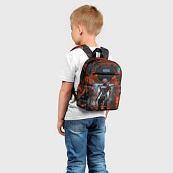 Детский рюкзак Киборг в оранжевом шлеме, цвет: 3D-принт — фото 2