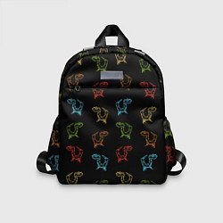 Детский рюкзак Паттерн драконы на черном, цвет: 3D-принт
