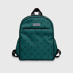 Детский рюкзак Зелёный квадраты паттерн, цвет: 3D-принт