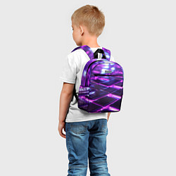 Детский рюкзак Фиолетовая неоновая плитка, цвет: 3D-принт — фото 2