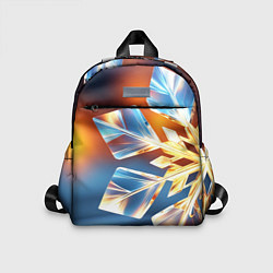 Детский рюкзак Реалистичная снежинка на теплом фоне, цвет: 3D-принт