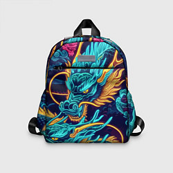 Детский рюкзак Два неоновых дракона - ирезуми, цвет: 3D-принт