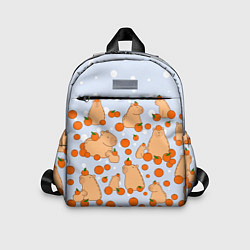 Детский рюкзак Мем капибара и мандарины