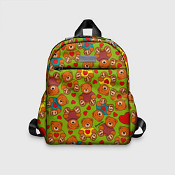 Детский рюкзак Маленькие мишки и сердечки, цвет: 3D-принт