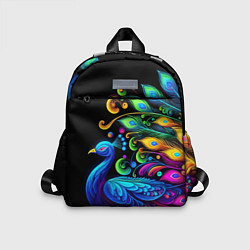 Детский рюкзак Neon peacock - art, цвет: 3D-принт
