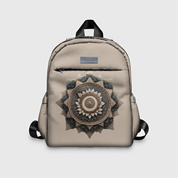 Детский рюкзак Защитный орнамент- щит из дерева резной, цвет: 3D-принт