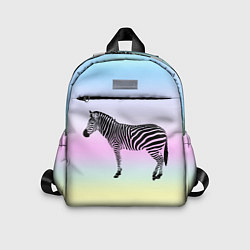 Детский рюкзак Зебра по радужном фоне, цвет: 3D-принт