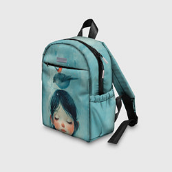 Детский рюкзак Девочка с птицами, цвет: 3D-принт — фото 2