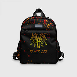 Детский рюкзак Ведьмак огненное лого краски, цвет: 3D-принт
