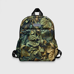 Детский рюкзак Реалистичный камуфляж из листьев, цвет: 3D-принт