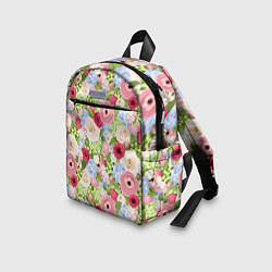 Детский рюкзак Фон с розами, лютиками и гортензиями, цвет: 3D-принт — фото 2