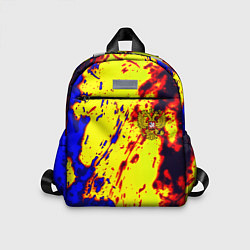 Детский рюкзак Герб РФ огненный стиль текстура, цвет: 3D-принт
