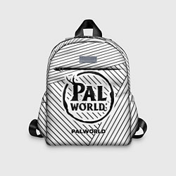 Детский рюкзак Символ Palworld на светлом фоне с полосами