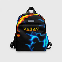 Детский рюкзак Ведьмак огненное лого шторм, цвет: 3D-принт