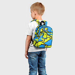 Детский рюкзак Жёлто-голубая графика, цвет: 3D-принт — фото 2