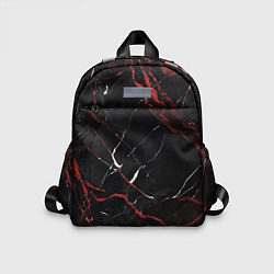 Детский рюкзак Черно-красный мрамор