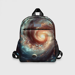 Детский рюкзак Далёкая неоновая галактика - нейросеть, цвет: 3D-принт