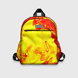 Детский рюкзак Красные и желтые разводы, цвет: 3D-принт