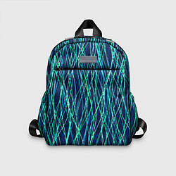 Детский рюкзак Тёмно-синий абстрактный неоновые линии, цвет: 3D-принт