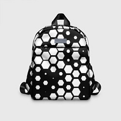 Детский рюкзак Белые соты киберпанк, цвет: 3D-принт