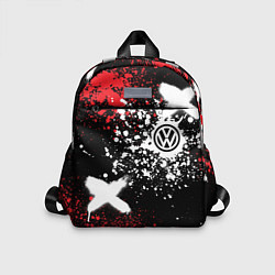 Детский рюкзак Фольксваген на фоне граффити и брызг красок, цвет: 3D-принт
