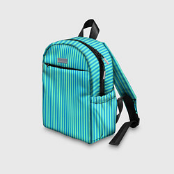 Детский рюкзак Зелёно-голубой полосатый, цвет: 3D-принт — фото 2