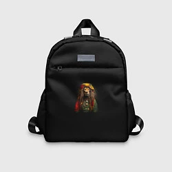 Детский рюкзак Лев хиппи с дредами на черном фоне, цвет: 3D-принт