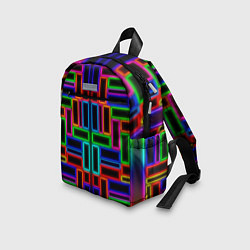 Детский рюкзак Цветные светящиеся прямоугольники, цвет: 3D-принт — фото 2