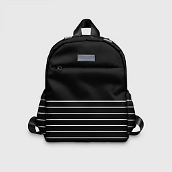 Детский рюкзак Чёрный в белую тонкую полоску, цвет: 3D-принт