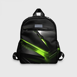 Детский рюкзак Зеленая абстрактная конструкция в стиле nvidia, цвет: 3D-принт