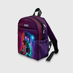 Детский рюкзак Cyberpunk and Minecraft - collaboration ai art, цвет: 3D-принт — фото 2