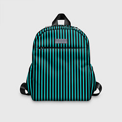 Детский рюкзак Чёрный в неоновую полоску, цвет: 3D-принт