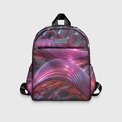Детский рюкзак Волны и гексагон сетка, цвет: 3D-принт