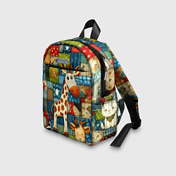 Детский рюкзак Жираф и компания - пэчворк нейросеть, цвет: 3D-принт — фото 2