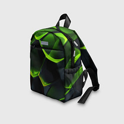 Детский рюкзак Green neon abstract geometry, цвет: 3D-принт — фото 2