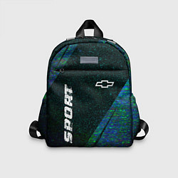 Детский рюкзак Chevrolet sport glitch blue, цвет: 3D-принт