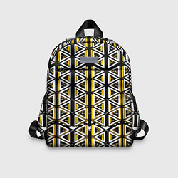 Детский рюкзак Жёлто-белые треугольники на чёрном фоне
