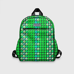 Детский рюкзак Зелёные плитки и чёрная обводка, цвет: 3D-принт