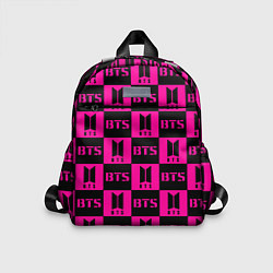 Детский рюкзак BTS pattern pink logo, цвет: 3D-принт