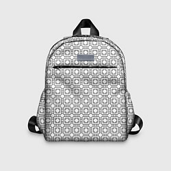 Детский рюкзак Черный геометрический узор на белом фоне