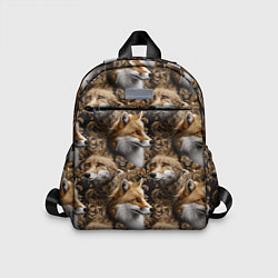 Детский рюкзак Лакшери паттерн с золотыми лисицами