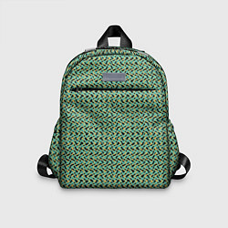 Детский рюкзак Изумрудный волнистые линии, цвет: 3D-принт