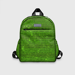 Детский рюкзак Чёрно-салатовый полосатый, цвет: 3D-принт