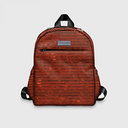 Детский рюкзак Чёрно-оранжевый полосатый, цвет: 3D-принт