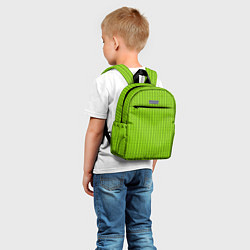 Детский рюкзак Ярко-зелёный в маленькие чёрные полоски, цвет: 3D-принт — фото 2